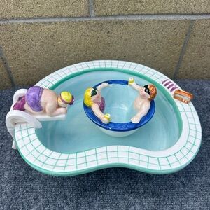 Novelty Pool Party Snack Bowl with Purple and Aqua Accents